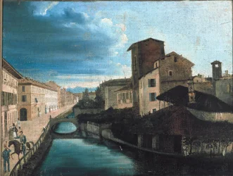 Vue du canal San Gerolamo à Milan