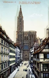 Vue de la cathédrale de Strasbourg à la fin du 19e siècle