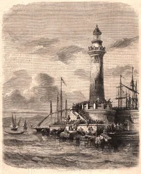 Vue du phare de la Pointe de Joliette à Marseille au XIXe siècle