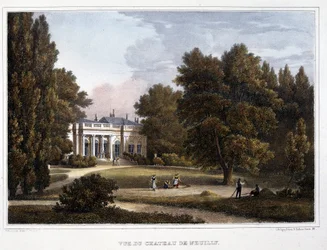 Vue du château de Neuilly - lithographie
