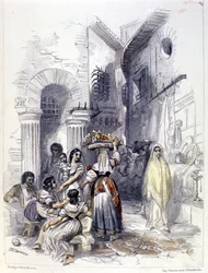 Vue du ghetto de Rome en 1830.