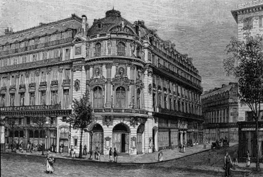 Vue du théâtre du Vaudeville à Paris