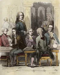 Voltaire au café Procope à Paris