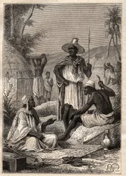 Voyage (1795) de Mungo Park (1771-1806) à Djoliba (Niger) : indigènes du Sénégal - illustration tirée de 