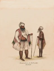 Zemendars du district de Jullundur, vers 1850