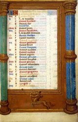 Zodiaque Sagittaire et saints du mois de novembre - miniature du Moyen Âge
