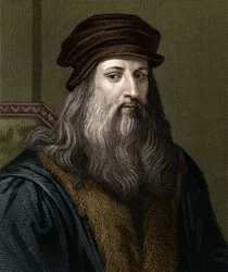 Portrait de Léonard de Vinci (1452-1519) (Leonardo da Vinci), peintre italien.