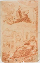Saint apparaissant au moine endormi
