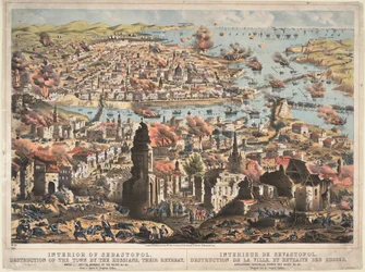 Intérieur de Sébastopol, destruction de la ville par les Russes, leur retraite