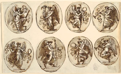 Dessin, conception du plafond, histoire, abondance en six ovales, salle d