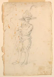 Dessin, création de costumes : Un satyre pour un ballet, vers 1720