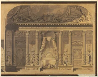 Dessin, projet de chambre à coucher, Hôtel de Mailly-Nesle, Paris, 1770-80