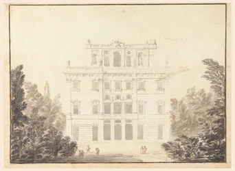 Dessin, projet de casino dans un parc, 1728-84