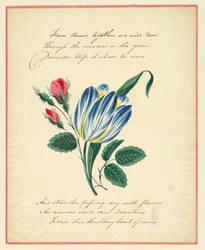 Carte de vœux, "De là, ensemble, nous aimerons...", vers 1819