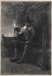 Un Puritain écossais - Illustration du 19e siècle pour le roman historique « Les Puritains d