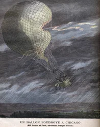 Un ballon frappé à Chicago Louis Godard Jr. (1858-1933) et Panis blessé le SAMEDI 25 juillet