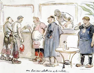 Un bar aux abattoirs de la Villette à Paris.