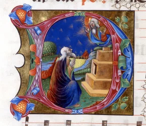 Abraham est invité par le Seigneur à quitter sa terre. Miniature d