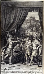 Achille, irrité contre Agamemnon, jure par son sceptre qu