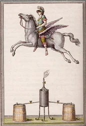 Figure aérostatique de 6 pieds 8 pouces de long, 9 pieds 6 pouces de haut réalisée par les frères Enslen (Christian Gottfried)