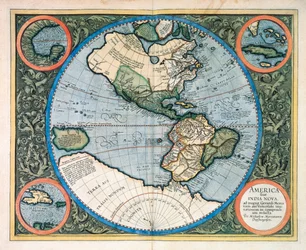 America sive India Nova, de Atlas sive cosmographicae meditationes de fabrica mundi et fabricati figura par Gerhard Kremer Mercator