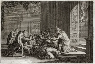 Bible de Royaumont, Ancien Testament : Joseph est reconnu par ses frères. Illustration de 1811.