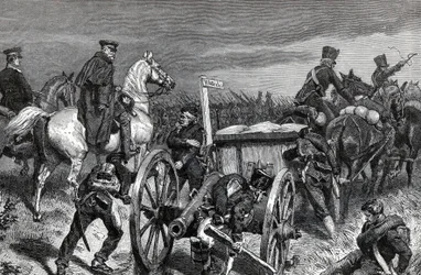 La marche de Blücher vers Waterloo - Le général prussien Gebhard Leberecht von Blücher (1742-1819) mène ses troupes à Waterloo