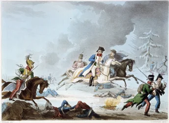 Bonaparte à la bataille de Krasnoi - dans « Guerres napoléoniennes » par Sutherland, Dubourg, Londres