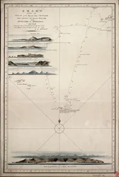 Carte montrant la trace du navire de Sa Majesté 