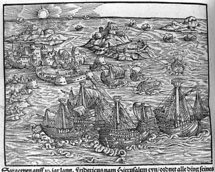 Affrontements entre Sarrasins. Gravure de Johann Stumpff « Den edlen struen belten fromen »