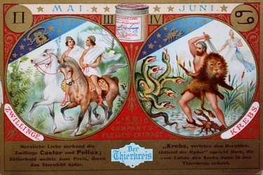 Série de tableaux du collectionneur Le Zodiaque, mai et juin, Gémeaux et Cancer