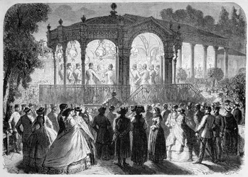 Concert donné par la musique autrichienne au nouveau kiosque de Baden