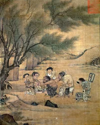 Médecin de campagne appliquant une cure douloureuse de moxibustion (thérapie médicale traditionnelle chinoise utilisant des techniques spéciales).