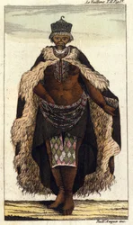Membre féminin de la tribu sud-africaine des Hottentots, gravure de 1820