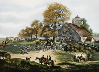 Chasse au renard dans le Surrey, Grande-Bretagne