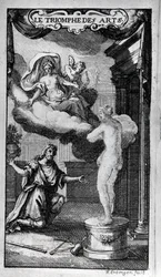 Frontispice de "Le Triomphe des Arts" Livret par Antoine Houdar de La Motte (1672-1731) Musique de Michel de la Barre. 1700.