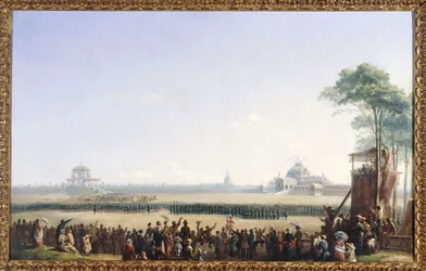 Fête du 10 mai 1852 au Champ-de-Mars, distribution des aigles et bénédiction des drapeaux