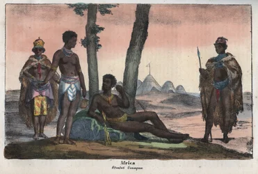 Hottentots Gonqui du Cap - gravure tirée de « Usi e Costumi di Tutti i Popoli dell