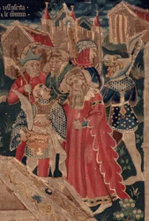 Histoire de Saint Piat et Saint Éleuthère, Scène 12 : La résurrection de la fille du tribun (détail)