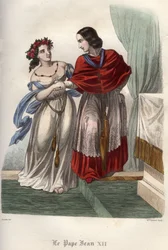 Inceste : le pape Jean XII (v. 937-964) avec sa grand-mère et maîtresse présumée, Marozia (Mariuccia, Mariozza) (v. 890-v. 936).