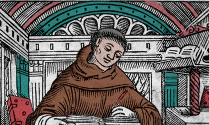 John Duns Scot (1265? -1308), aussi appelé Jean Duns Scott ou Jean Duns Scot, philosophe franciscain. Gravure du 16ème siècle