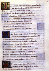 Page de manuscrit avec lettrines ornées - Marguerite de Navarre