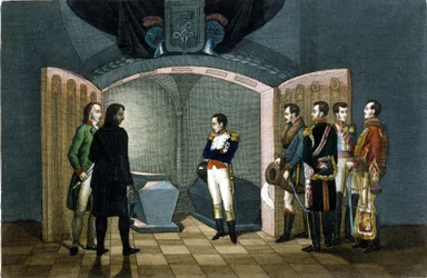 Napoléon Bonaparte devant la tombe de Frédéric II de Prusse