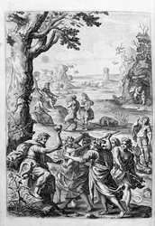 Ovide (Ovidius) - illustration pour le livre 15 - (P. Ovidii Nasonis Metamorphose libri XV avec des notes de TH. Farnabii.) note de Thomas Farnaby (Farnabia) (1575-1647)