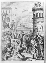 Ovide (Ovidius) - illustration pour le livre 15 - (P. Ovidii Nasonis Metamorphose libri XV avec des notes de TH. Farnabii.) note de Thomas Farnaby (Farnabia) (1575-1647)