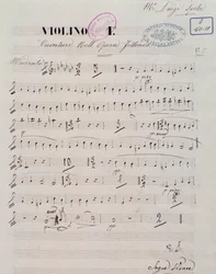 Page de la partition pour premier violon dans l