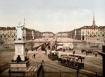 Piazza Vittorio Emanuele à Turin, Italie en 1890