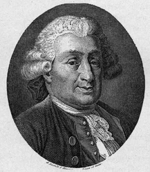 Portrait de Carlo Goldoni (1707 - 1793) auteur comique italien. Gravure XIXe siècle par A. Locatelli
