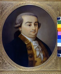 Portrait de Cesare Bonesana, marquis de Beccaria (1738 - 1794), juriste italien. Peinture anonyme du 18ème siècle. Museo de Milan. Milan