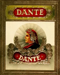 Portrait de Dante Alighieri (1265-1321). Chromolithographie du XIXe siècle